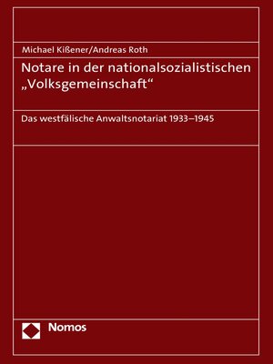 cover image of Notare in der nationalsozialistischen "Volksgemeinschaft"